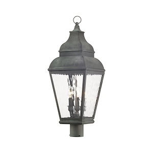 Exeter - 3 Light Outdoor Post Top Lantern in Farmhouse Style - 10 Inches wide by 29.5 Inches high - 1029719