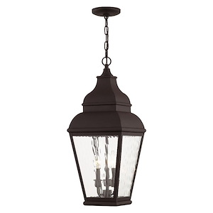 Exeter - 3 Light Outdoor Pendant Lantern in Farmhouse Style - 10 Inches wide by 25 Inches high - 1029722