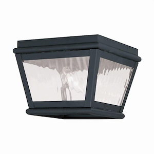 Exeter - 2 Light Outdoor Flush Mount in Farmhouse Style - 8 Inches wide by 6 Inches high
