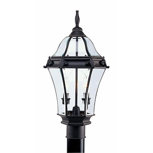 Fleur de Lis - 2 Light Outdoor Post Top Lantern in Traditional Style - 11 Inches wide by 22 Inches high