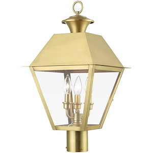 Wentworth - 3 Light Large Outdoor Post Top Lantern In Classic Style-22 Inches Tall and 12 Inches Wide