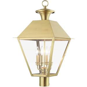Wentworth - 4 Light Extra Large Outdoor Post Top Lantern In Classic Style-27.5 Inches Tall and 15 Inches Wide