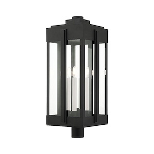 Lexington - 4 Light Outdoor Post Top Lantern in Art Deco Style - 12.63 Inches wide by 30.5 Inches high
