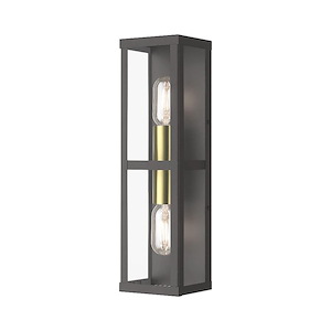 Gaffney - 2 Light Outdoor ADA Wall Lantern In Contemporary Style-16 Inches Tall and 4.5 Inches Wide - 1305716