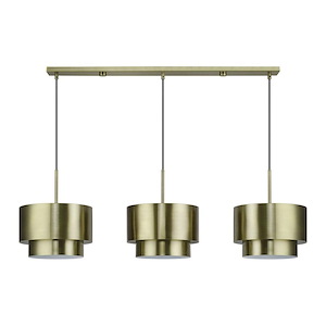 Zolana - 3 Light Extra Large Linear Chandelier-20 Inch Tall and 12 Inch Wide - 1391665
