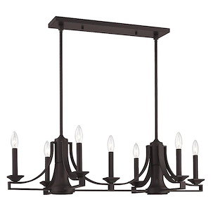 Trumbull - 9 Light Linear Chandelier in New Traditional Style - 18.25 Inches wide by 17.5 Inches high