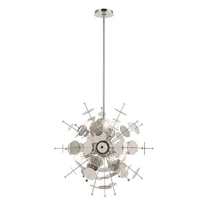 Circulo - 6 Light Pendant in Mid Century Modern Style - 24 Inches wide by 32 Inches high