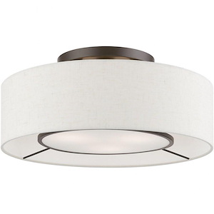 Ellsworth - 3 Light Semi-Flush Mount In Transitional Style-7.75 Inches Tall and 17 Inches Wide - 1219839