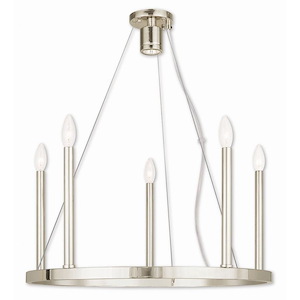 Alpine - Six Light Chandelier in Modern Style - 24 Inches wide by 25 Inches high