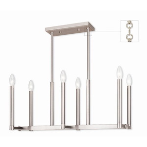 Alpine - Six Light Linear Chandelier in Modern Style - 12 Inches wide by 18.5 Inches high