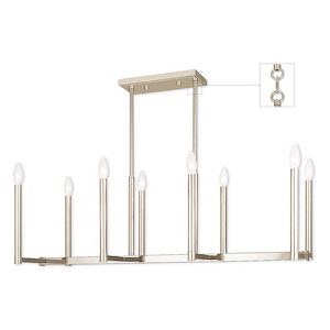 Alpine - Six Light Linear Chandelier in Modern Style - 12 Inches wide by 18.5 Inches high