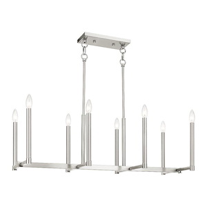 Alpine - 8 Light Linear Chandelier in Modern Style - 14 Inches wide by 18.5 Inches high