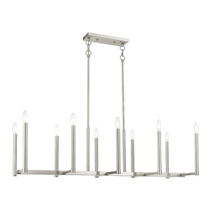Alpine - 10 Light Linear Chandelier in Modern Style - 16 Inches wide by 18.5 Inches high - 522685