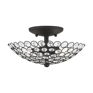 Cassandra - 2 Light Semi-Flush Mount in Glam Style - 11 Inches wide by 5.75 Inches high