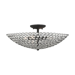 Cassandra - 4 Light Semi-Flush Mount in Glam Style - 19.75 Inches wide by 7.75 Inches high