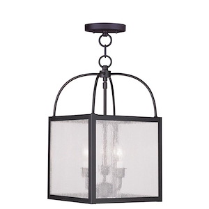 Milford - Four Light Chain Hanging Lantern in Farmhouse Style - 12.75 Inches wide by 25 Inches high