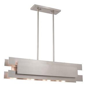 Varick - 4 Light Linear Chandelier in Contemporary Style - 7 Inches wide by 16.5 Inches high
