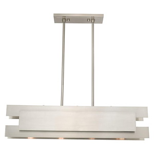 Varick - 4 Light Linear Chandelier in Contemporary Style - 7 Inches wide by 16.5 Inches high