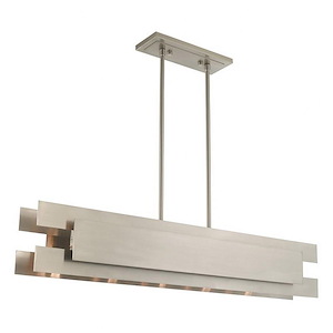 Varick - 5 Light Linear Chandelier in Contemporary Style - 7 Inches wide by 16.5 Inches high