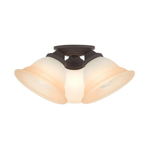 Wynnewood - 3 Light Flush Mount in Traditional Style - 16 Inches wide by 7.5 Inches high
