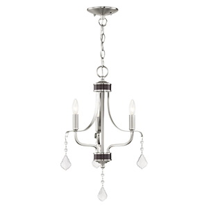 Laurel - 3 Light Mini Chandelier in New Traditional Style - 13 Inches wide by 20 Inches high