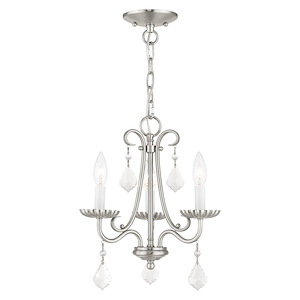 Daphne - 3 Light Mini Chandelier in French Country Style - 13.88 Inches wide by 14.88 Inches high
