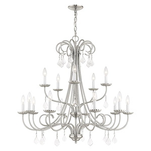 Daphne - 15 Light Foyer Chandelier in French Country Style - 36 Inches wide by 34 Inches high