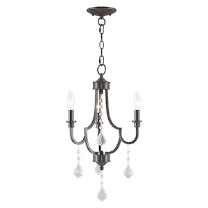 Glendale - 3 Light Mini Chandelier in New Traditional Style - 14 Inches wide by 22.25 Inches high