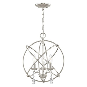 Aria - 3 Light Convertible Mini Chandelier in Glam Style - 15.5 Inches wide by 17 Inches high