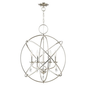 Aria - 5 Light Chandelier in Glam Style - 23.5 Inches wide by 26.5 Inches high