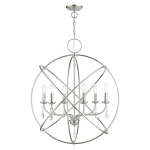 Aria - 6 Light Globe Pendant In Shabby Chic Style-31.13 Inches Tall and 28 Inches Wide