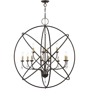 Aria - 12 Light Grande Foyer Chandelier In Shabby Chic Style-42.75 Inches Tall and 40 Inches Wide - 1219856