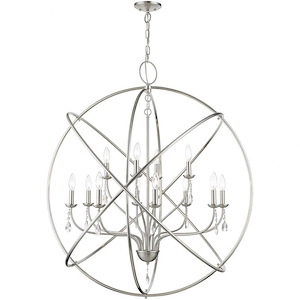 Aria - 12 Light Grande Foyer Chandelier In Shabby Chic Style-42.75 Inches Tall and 40 Inches Wide