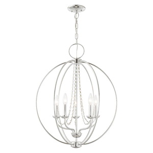 Arabella - 5 Light Globe Chandelier In Shabby Chic Style-28.25 Inches Tall and 22 Inches Wide - 540005