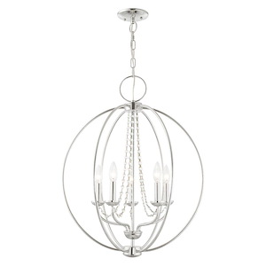 Arabella - 5 Light Globe Chandelier In Shabby Chic Style-28.25 Inches Tall and 22 Inches Wide - 540005