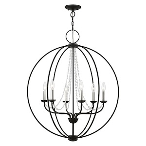 Arabella - 6 Light Globe Pendant In Shabby Chic Style-33.63 Inches Tall and 28 Inches Wide