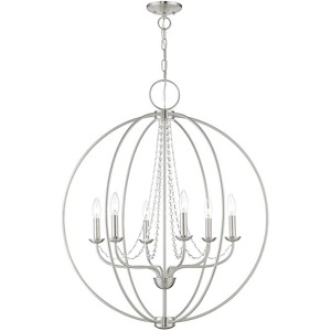 Arabella - 6 Light Globe Pendant In Shabby Chic Style-33.63 Inches Tall and 28 Inches Wide