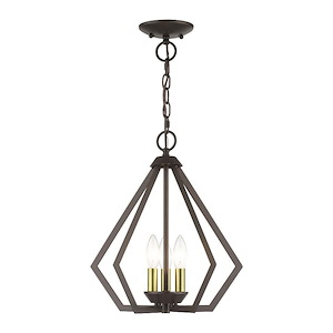 Prism - 3 Light Convertible Small Pendant In Geometric Style-16 Inches Tall and 14 Inches Wide