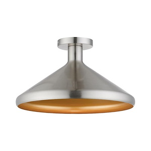 Geneva - 1 Light Semi-Flush Mount In Urban Style-8.75 Inches Tall and 15.25 Inches Wide