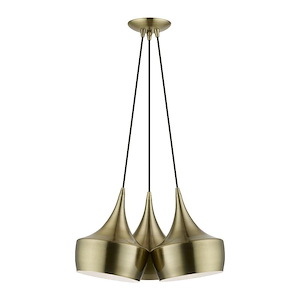 Waldorf - 3 Light Cluster Pendant In Mid Century Modern Style-18.5 Inches Tall and 20.5 Inches Wide