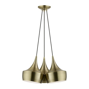 Waldorf - 3 Light Cluster Pendant In Mid Century Modern Style-18.5 Inches Tall and 20.5 Inches Wide