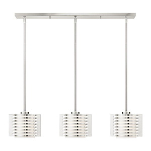 Hilliard - 3 Light Linear Chandelier in Contemporary Style - 4.5 Inches wide by 9.25 Inches high - 614568
