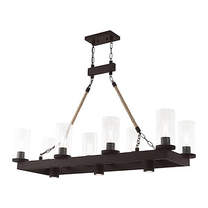 Metuchen - 11 Light Linear Chandelier in Industrial Style - 15 Inches wide by 28 Inches high