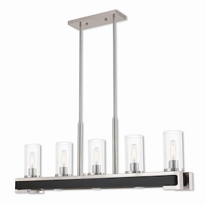 Buttonwood - 8 Light Linear Chandelier in Industrial Style - 8 Inches wide by 17.5 Inches high