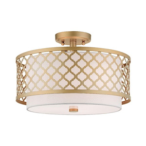 Arabesque - 3 Light Semi-Flush Mount in Glam Style - 15.25 Inches wide by 10.75 Inches high - 614554