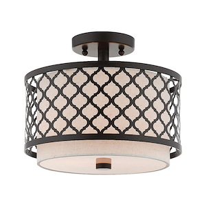 Arabesque - 2 Light Semi-Flush Mount in Glam Style - 11.88 Inches wide by 10 Inches high