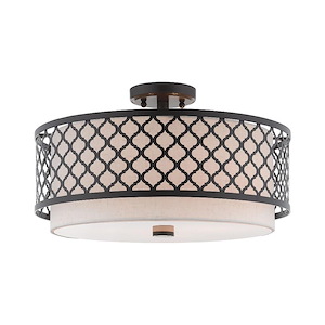 Arabesque - 3 Light Semi-Flush Mount in Glam Style - 18.13 Inches wide by 10.75 Inches high - 1219866