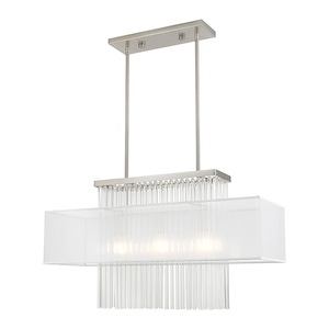 Alexis - 3 Light Linear Chandelier in Contemporary Style - 10 Inches wide by 26 Inches high