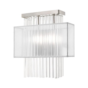 Alexis - 2 Light ADA Wall Sconce in Contemporary Style - 13 Inches wide by 14.5 Inches high - 735700