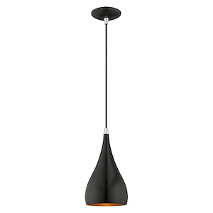 Metal Shade - 1 Light Mini Pendant in Metal ShadeCoastal Style - 6.25 Inches wide by 17 Inches high - 831818